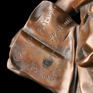 Bronzen sculptuur "De Wetenschap Die de Industrie Leidt" van Émile Picault (1833-1915)