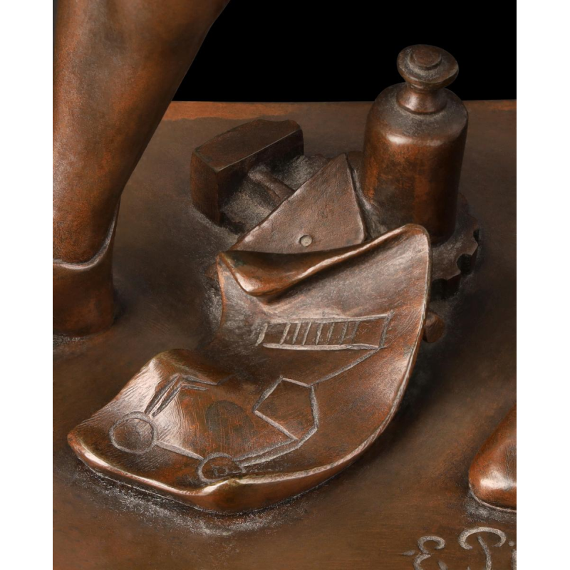 Émile Picault, sculpture en bronze "La science guidant l'industrie"