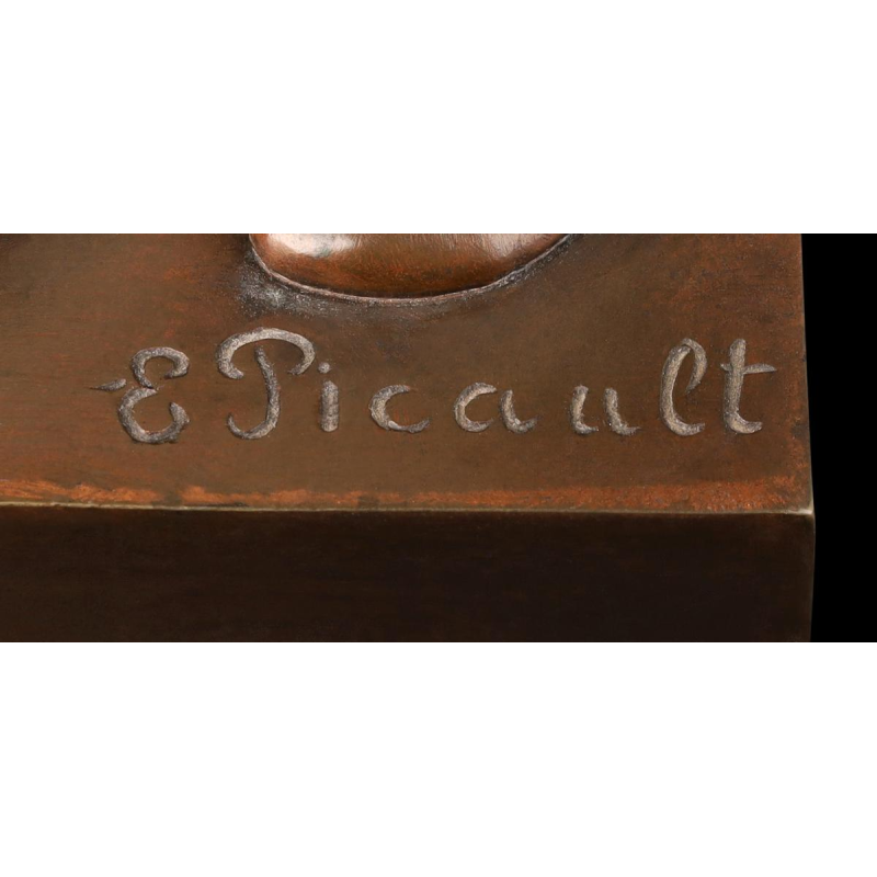 Bronzen sculptuur "De Wetenschap Die de Industrie Leidt" van Émile Picault (1833-1915)