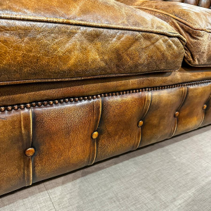 Vintage leather Chesterfield sofa, 21st century