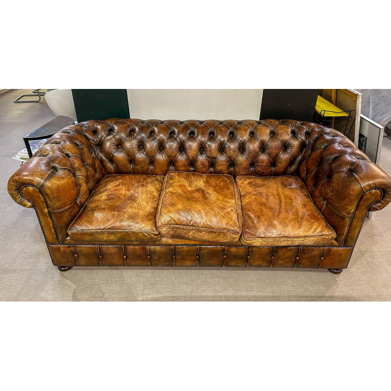 Vintage leather Chesterfield sofa, 21st century