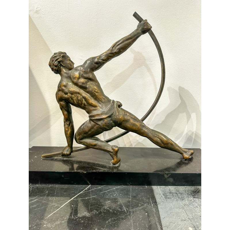 Art Deco bronzen sculptuur "De Boegstripper", jaren 1930