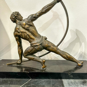 Sculpture en bronze Art Déco "Le Bandeur d'Arc", années 30