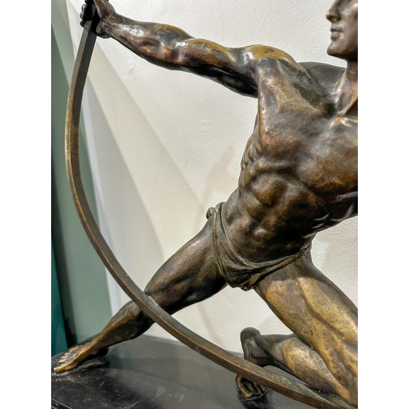 Art Deco bronzen sculptuur "De Boegstripper", jaren 1930