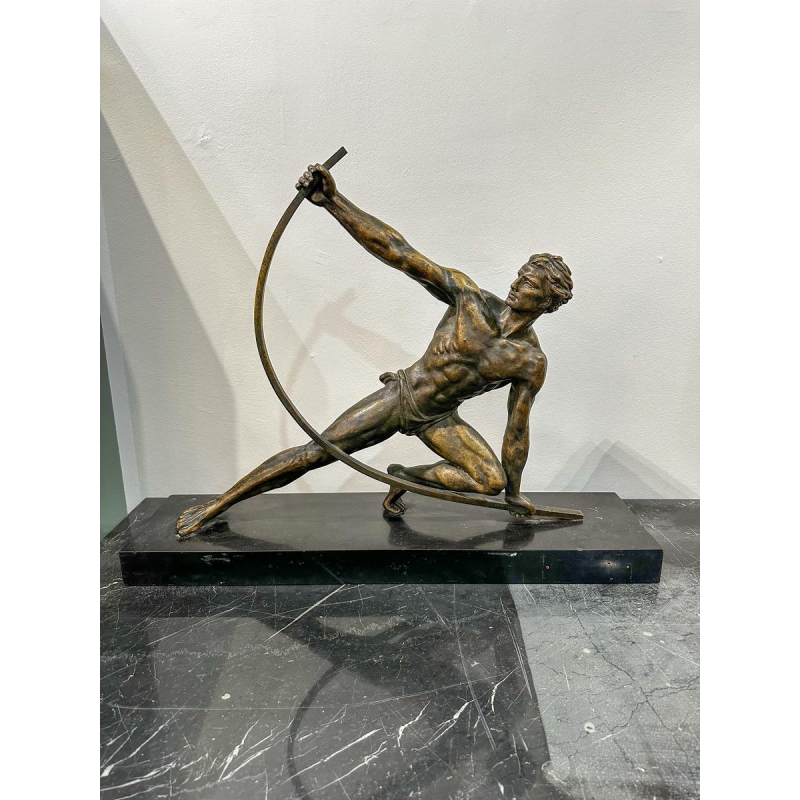 Art Deco bronzen sculptuur "De Boegstripper", jaren 1930
