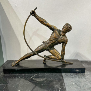 Art Deco bronze sculpture "The Bowstripper", 1930s