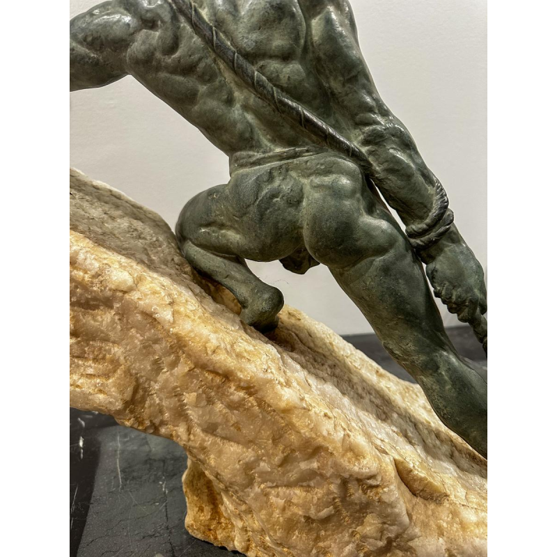 René Papa, Art Deco sculpture in bronze and stone, 1930s