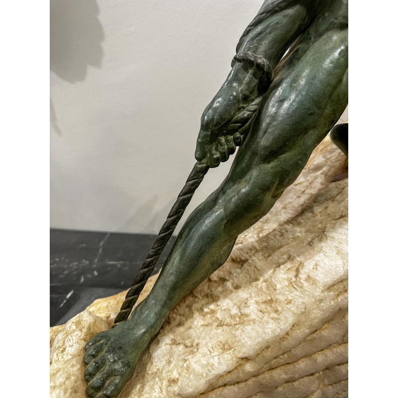 René Papa, Art Deco sculptuur in brons en steen, jaren 1930