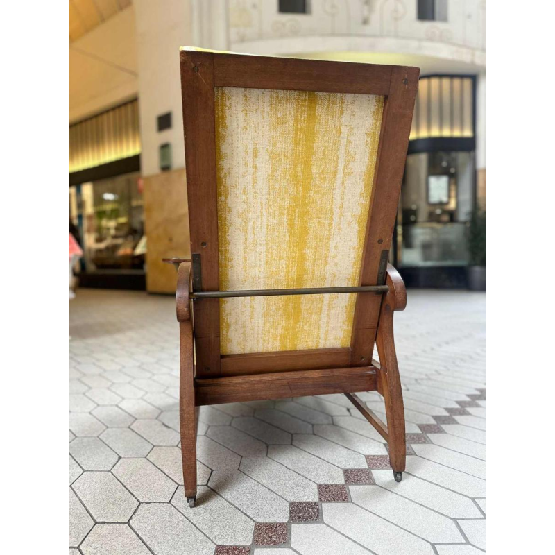 Gustave Serrurier-Bovy, Art Nouveau modular armchair, oak wood, fabric and brass, ca 1900