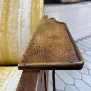 Gustave Serrurier-Bovy, Art Nouveau modular armchair, oak wood, fabric and brass, ca 1900