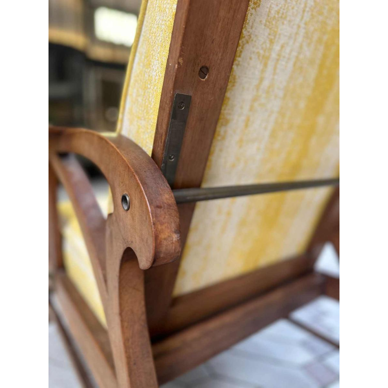 Gustave Serrurier-Bovy, modulaire Art Nouveau fauteuil, eikenhout, stof en messing, ca 1900