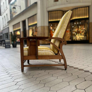 Gustave Serrurier-Bovy, Art Nouveau modular armchair, oak wood, fabric and brass, ca 1900
