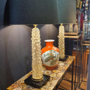 Paar Vergulde Lampen Italië Murano 20e eeuw