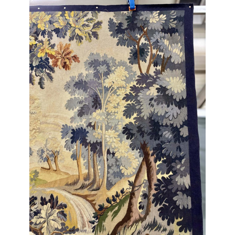 Wandtapijt van Aubusson "Wolvenjacht", atelier van Jean Picaud, Frankrijk, midden 20e eeuw.