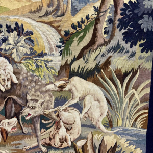 Tapisserie d'Aubusson "Chasse au Loup", Atelier Jean Picaud, France, milieu XXe siècle