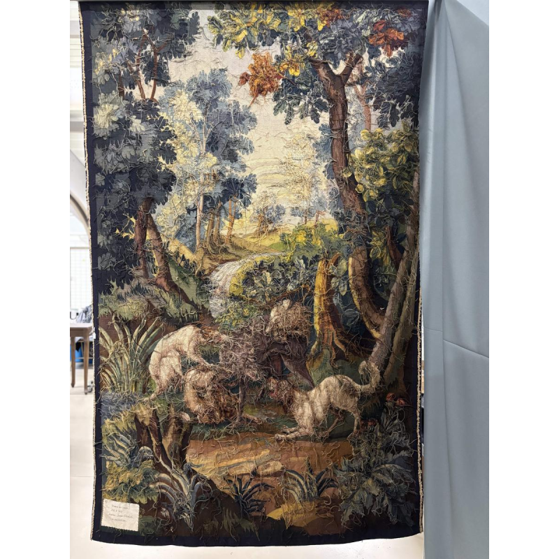 Tapisserie d'Aubusson "Chasse au Loup", Atelier Jean Picaud, France, milieu XXe siècle