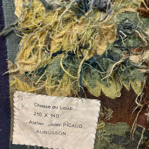 Aubusson tapestry "Wolf Hunt", Jean Picaud workshop, France, mid-20th century