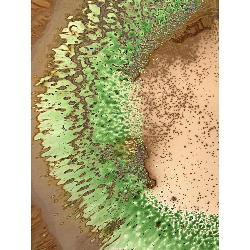 Alfred COLLARD, Sculpture abstraite, Disque en verre à décor dinclusions