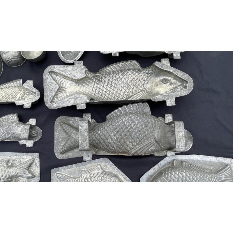 Belangrijke set antieke metalen chocoladevormen, begin 20e eeuw