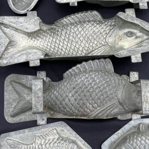 Belangrijke set antieke metalen chocoladevormen, begin 20e eeuw