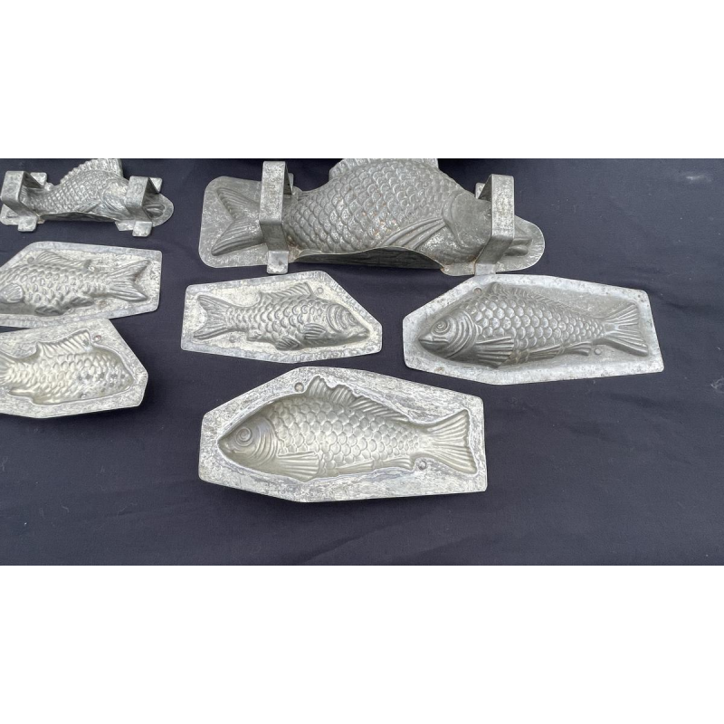 Belangrijke set antieke metalen chocoladevormen, begin 20e eeuw