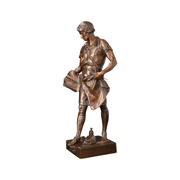 Bronzen sculptuur "De Wetenschap Die de Industrie Leidt" van Émile Picault (1833-1915)