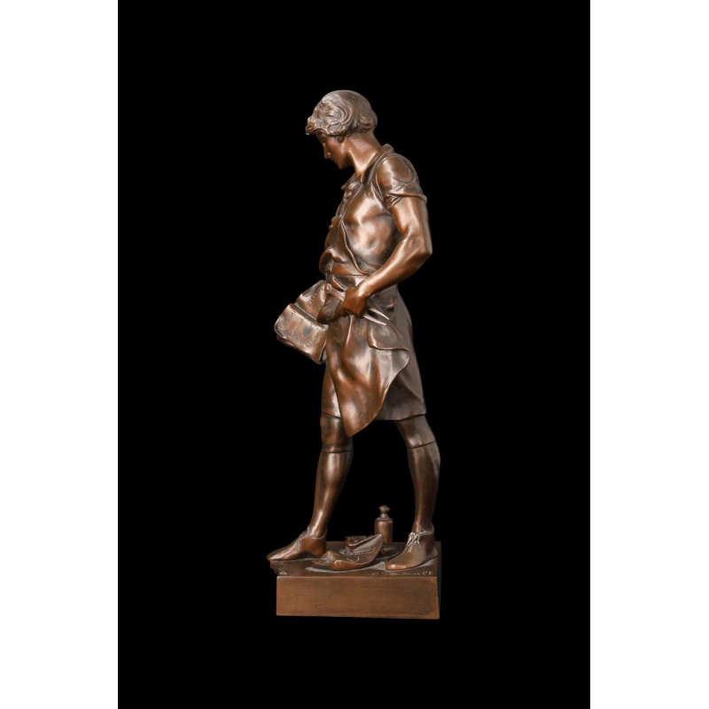 Émile Picault, sculpture en bronze "La science guidant l'industrie"
