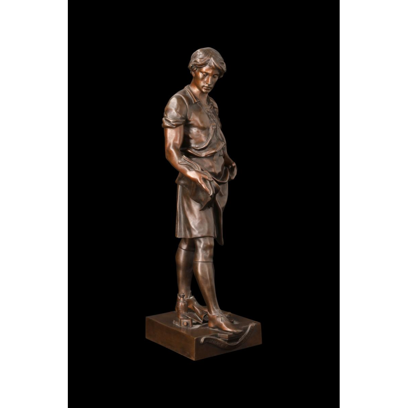 Bronzen sculptuur "De Wetenschap Die de Industrie Leidt" van Émile Picault (1833-1915)