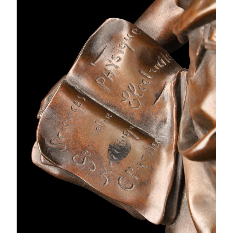 Émile Picault, sculpture en bronze "La science guidant l'industrie"