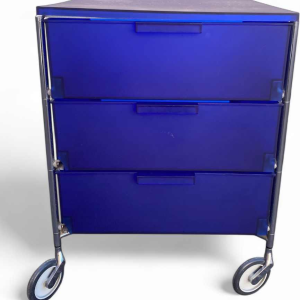 Kartell – Caisson de rangement “Mobil” 3 tiroirs, bleu cobalt, 1993 Design