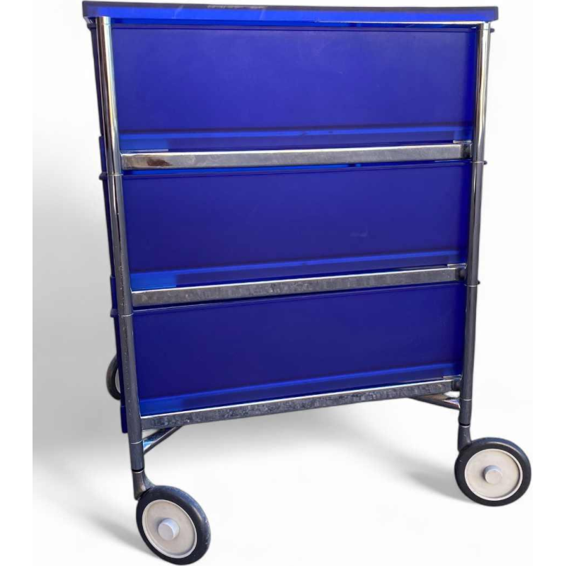Kartell - “Mobil“ 3-drawer storage pedestal, cobalt blue, 1993 Design