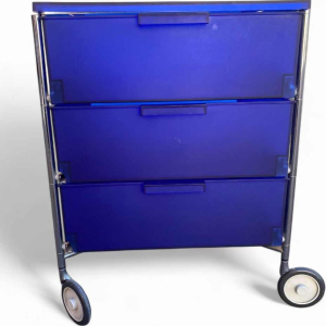 Kartell - “Mobil“ 3-ladenkast, kobaltblauw, 1993 Ontwerp