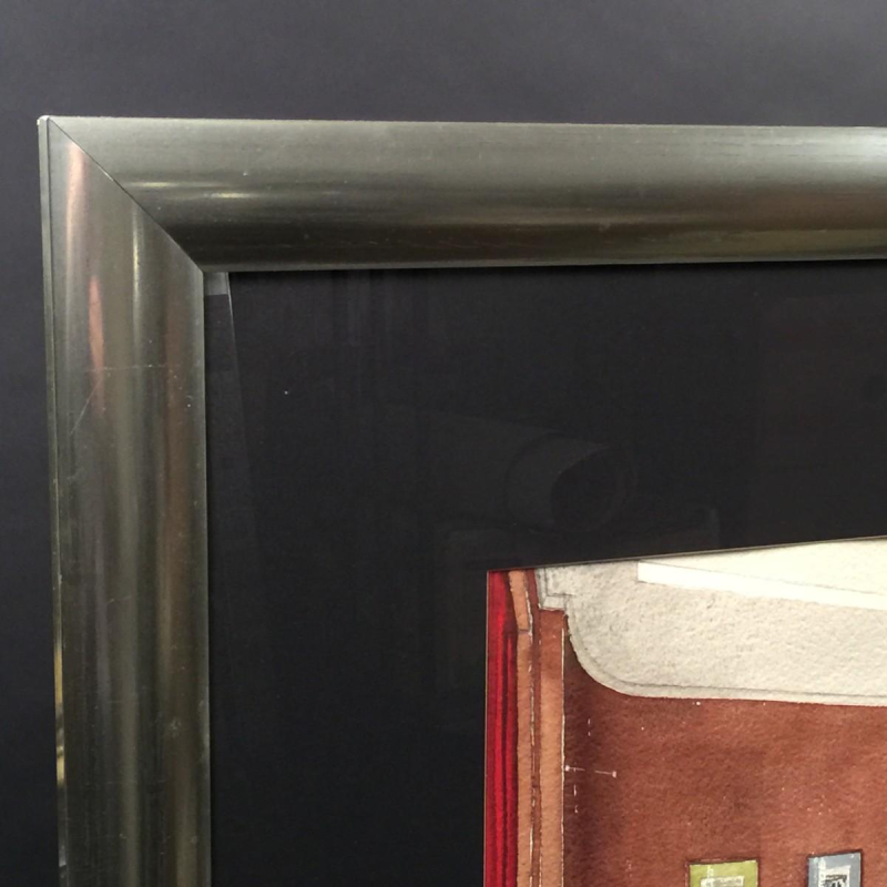 Art Deco aquarel "Administratiekantoor" van SABAM, vervaardigd door de Vanderborgt Establishments in Brussel, circa 1940.