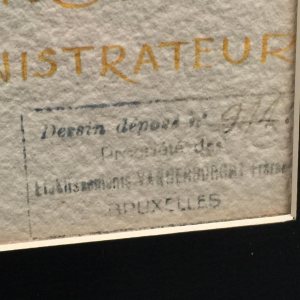 Aquarelle Art Déco "Bureau Administrateur" de la SABAM par les Etablissements VANDERBORGHT à Bruxelles, ca 1940