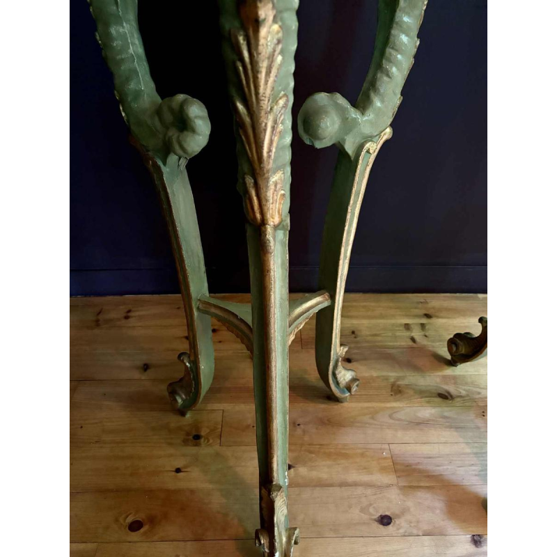 Pair of gilded and painted wood saddles, Italy early 20th century