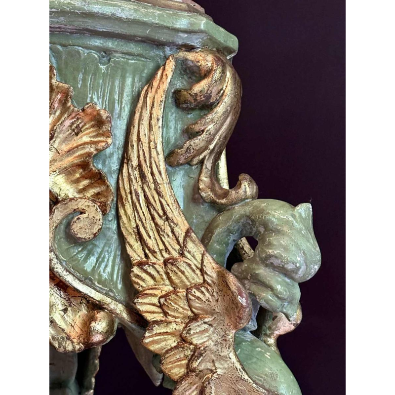 Pair of gilded and painted wood saddles, Italy early 20th century