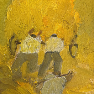 Milo Dardenne "De Kar" olieverfschilderij op canvas