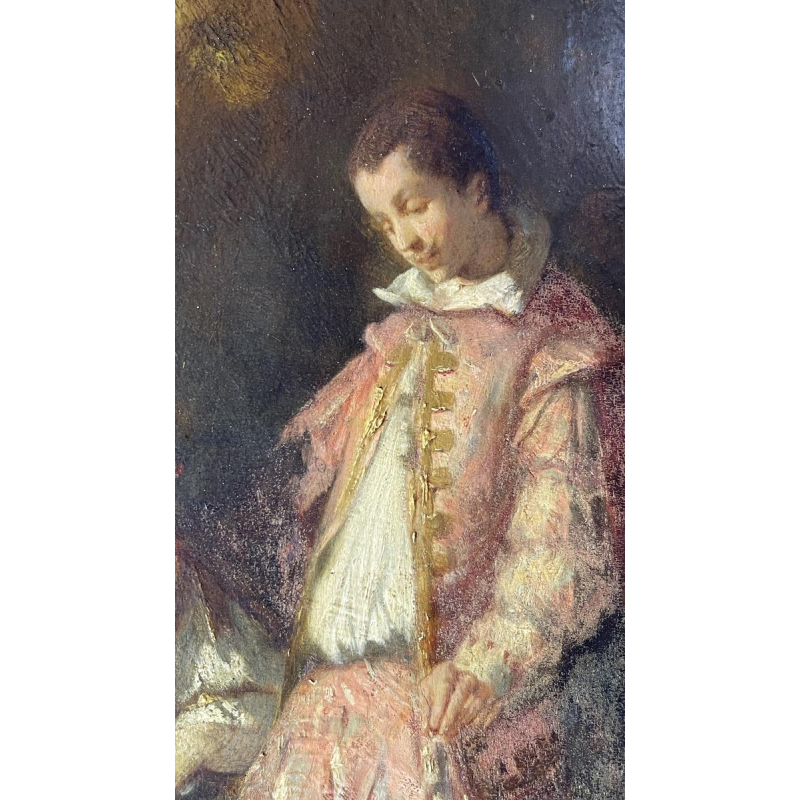 Narcisse Virgile Diaz de la Pena "Gallant Scene in the Park" oil painting on panel, ca. 1850