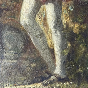 Narcisse Virgile Diaz de la Pena "Gallant Scene in the Park" oil painting on panel, ca. 1850