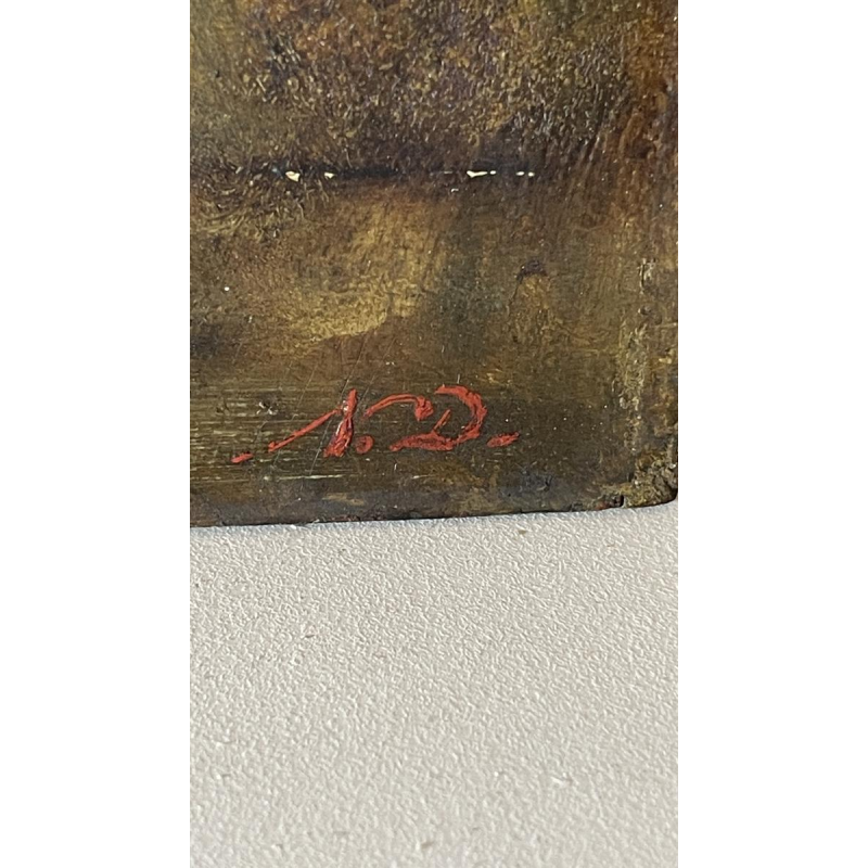 Narcisse Virgile Diaz de la Pena "Scène galante au parc" tableau huile sur panneau, ca 1850