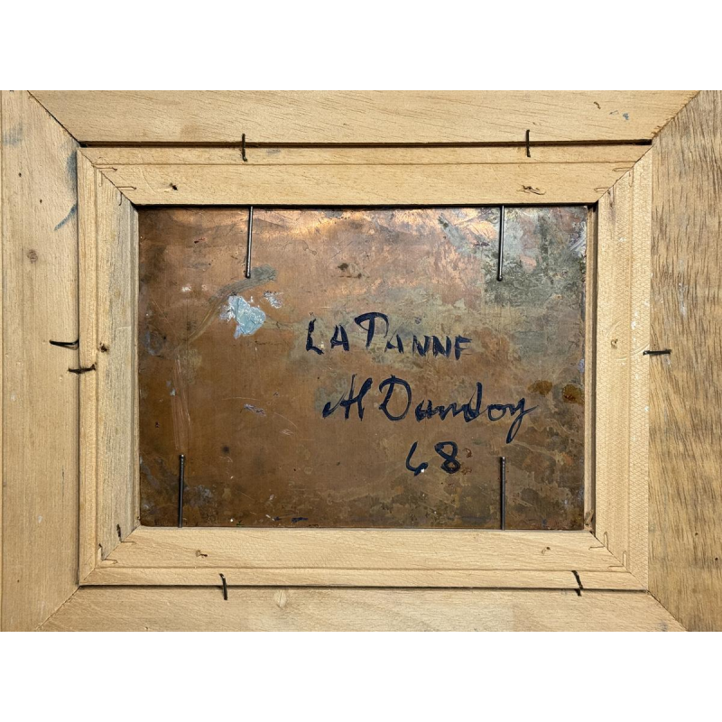 Albert Dandoy “Het strand van La Panne” 1948 olieverfschilderij op koper