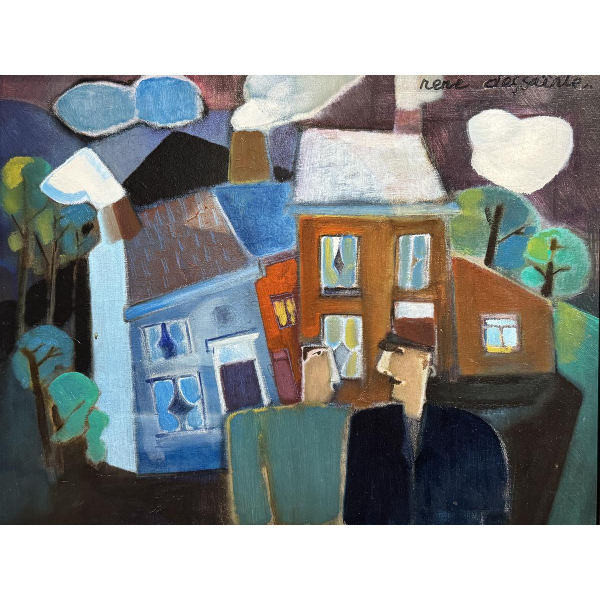 René Dessainte “2 vrienden in de Black Country”, olieverfschilderij op canvas