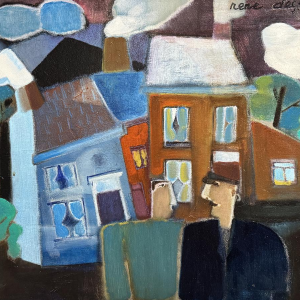 René DESSAINTE «2 amis au Pays Noir» peinture huile sur toile