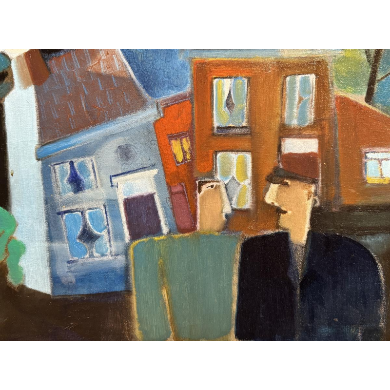 René Dessainte “2 vrienden in de Black Country”, olieverfschilderij op canvas