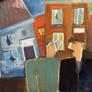 René DESSAINTE «2 amis au Pays Noir» peinture huile sur toile