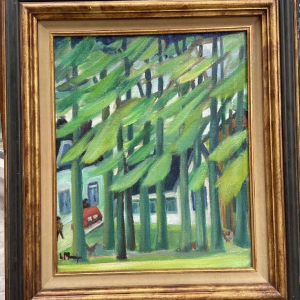 Lucien MARINGER (1903-1981) Uitzicht vanuit mijn slaapkamer 1975 hst 47x38 cm