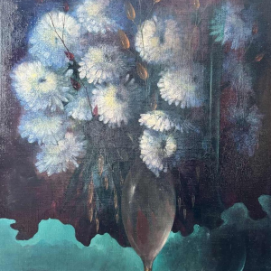 Maurice DE VRIES “Fantastisch boeket“ surrealistisch olieverf op doek, XXe c