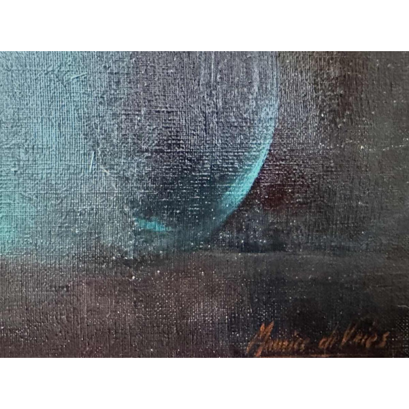 Maurice DE VRIES « Bouquet fantastique » peinture huile sur toile surréaliste, XXe s