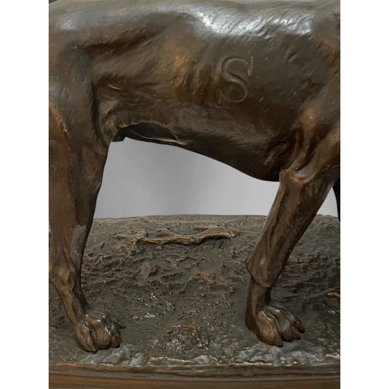 Arthur WAAGEN 'Le Chien Vampire' sculpture bronze animalier, XIXe s