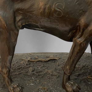 Arthur WAAGEN 'Le Chien Vampire' sculpture bronze animalier, XIXe s